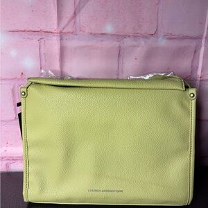 French Connection Lemon-Green Pebbled Shoulder Bag